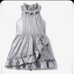 Janie and Jack Silver Ruffle Dress